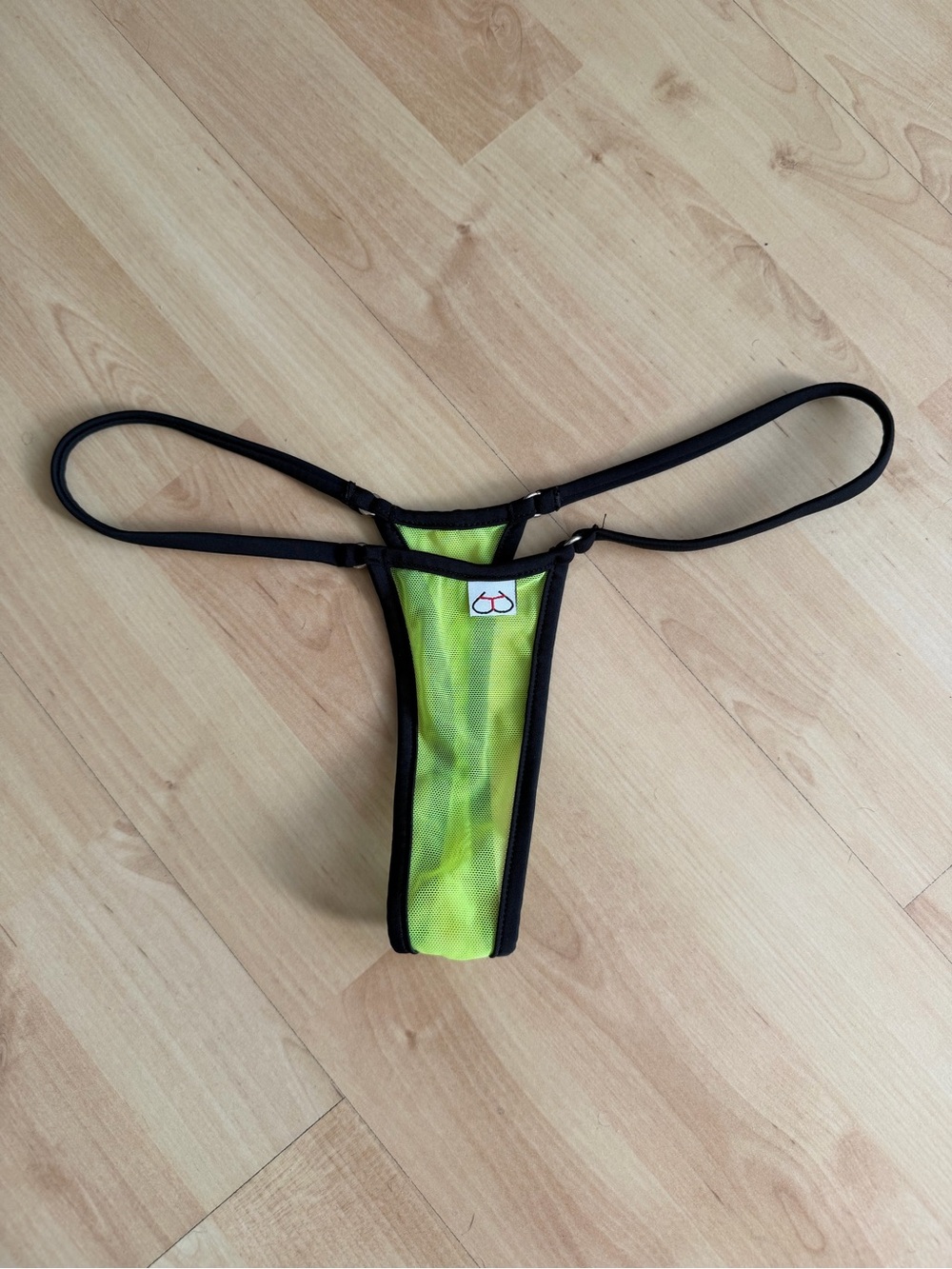 Wicked Temptations Mesh Neon Green Thong Bikini Bottom